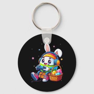 Funny Easter Egg Playing Video Game For Gamer Boys Keychain