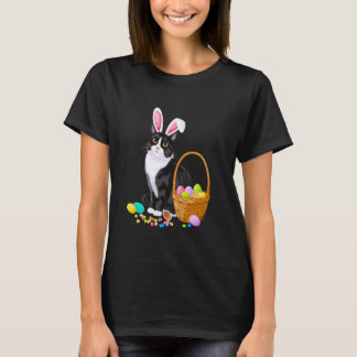 Funny Easter Eggs Cat Bunny Ears Costume For Cat L T-Shirt