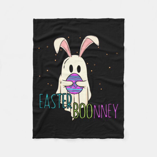 Funny Easter Ghost Fleece Blanket (Front)