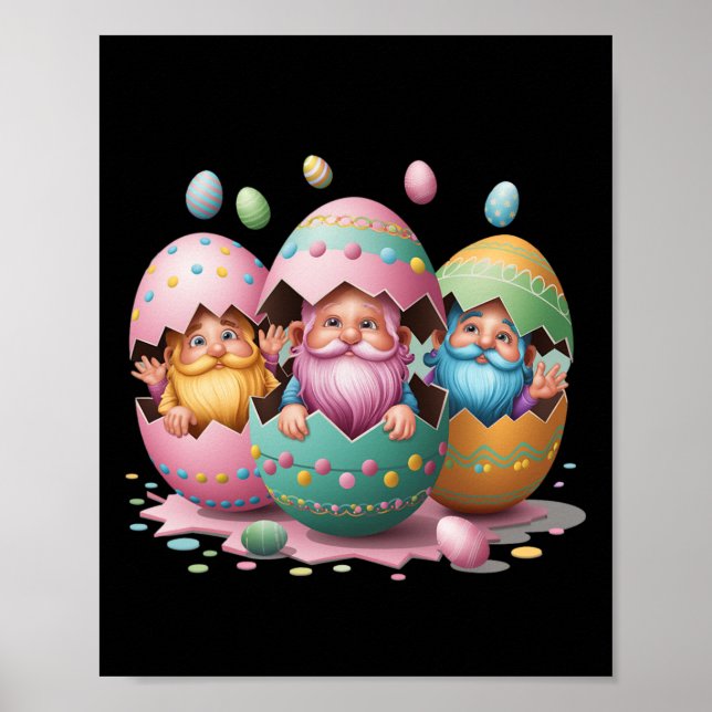 Funny Easter Gnome Egg Easter Gnomes Hatching From Poster (Front)