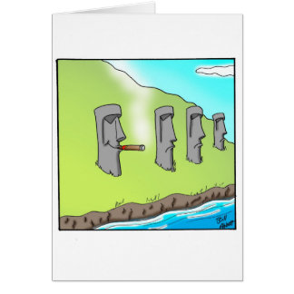 Funny Easter Island Cigar Cartoon Gifts