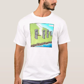 Funny Easter Island Cigar Cartoon Gifts T-Shirt