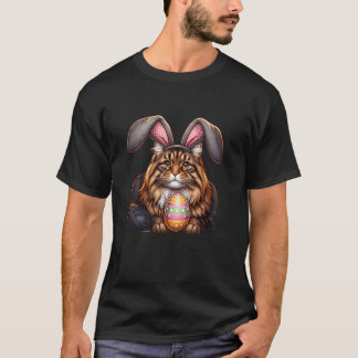 Funny Easter Norwegian Forest Cat Lover Pets Bunny T-Shirt