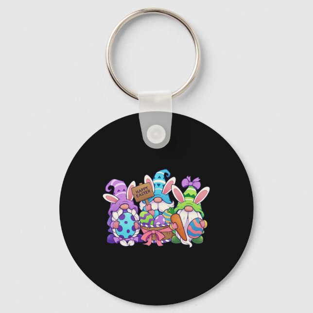 Funny Easter Shirt Happy Easter Gnomes Easter Bysk Keychain (Front)