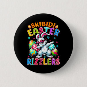Funny Easter Shirt - Skibidi Easter Bunny Gen Alph 2 Inch Round Button