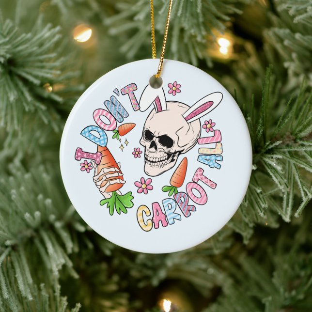 Funny Easter Skull Ceramic Ornament (Tree)