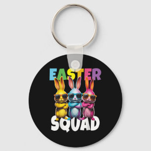 Funny Easter Squad Bunny Cool Bunnies Happy Easter Keychain