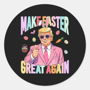 Funny Easter Trum Bunny Make Easter Great Again  Classic Round Sticker