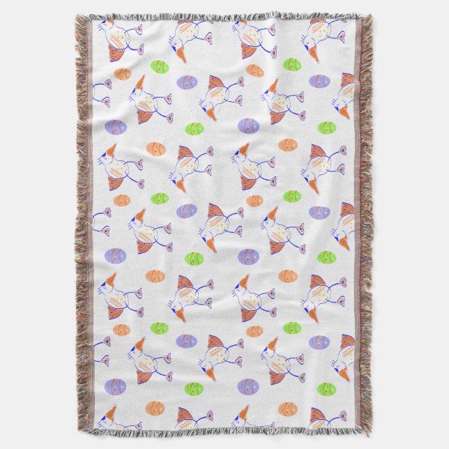 Funny Easter turkey seamless pattern Throw Blanket (Front Vertical)