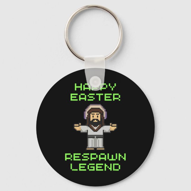 Funny Easter Video Game Jesus - Respawn Legend - V Keychain (Front)