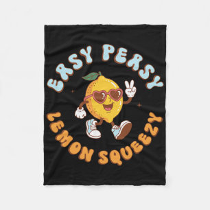 Funny Easy Peasy Lemon Squeezy Retro Summer Vacati Fleece Blanket