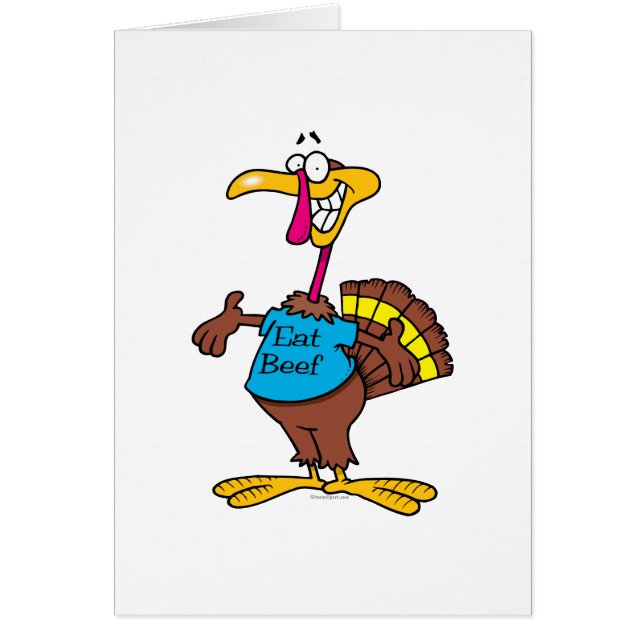 funny eat beef turkey cartoon (Front)