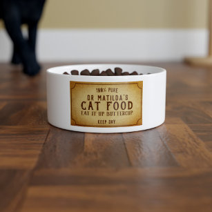 Funny Eat it Up Buttercup Pet Name Cat Bowl