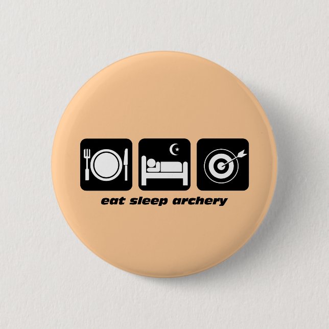 Funny eat sleep archery 2 inch round button (Front)