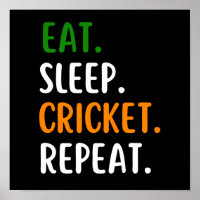 Funny Eat Sleep Cricket Repeat