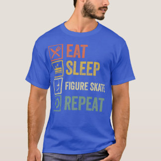 Funny eat sleep figure skate repeat retro vintage T-Shirt
