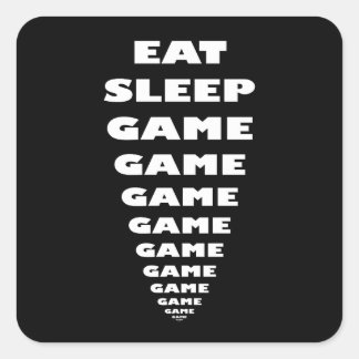Funny 'Eat Sleep Game Game Game...' Square Sticker