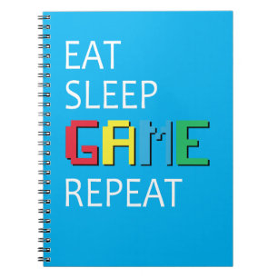 Funny Eat Sleep Game Repeat Notebook