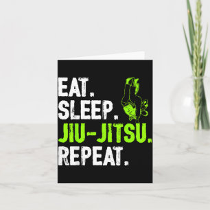 Funny Eat Sleep Jiu Jitsu Repeat Brazilian BJJ MMA Card