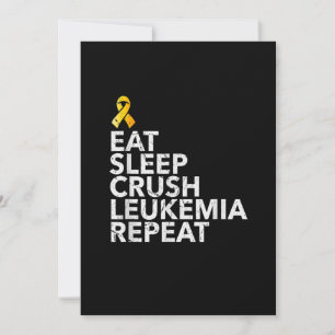 Funny Eat Sleep Leukaemia Repeat Orange Ribbon T S Save The Date
