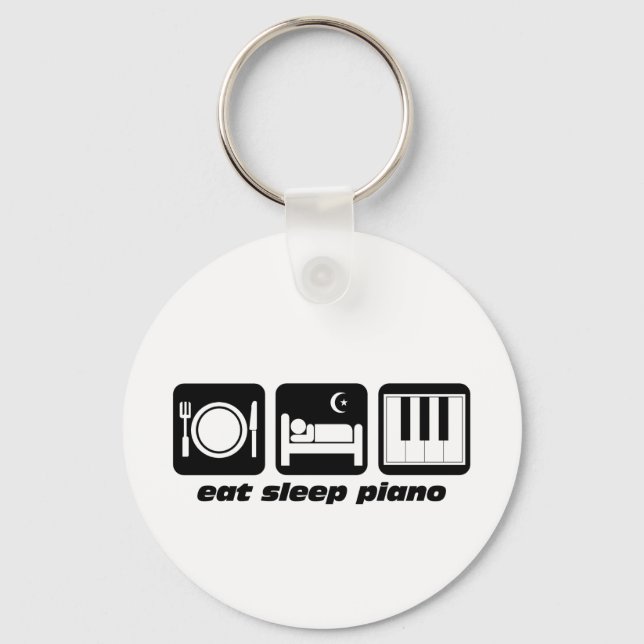 Funny eat sleep piano keychain (Front)