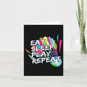 Funny Eat Sleep Play Repeat Player Gift Love Tee Card