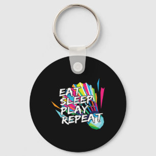 Funny Eat Sleep Play Repeat Player Gift Love Tee Keychain
