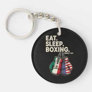 Funny Eat Sleep Repeat Boxing Keychain