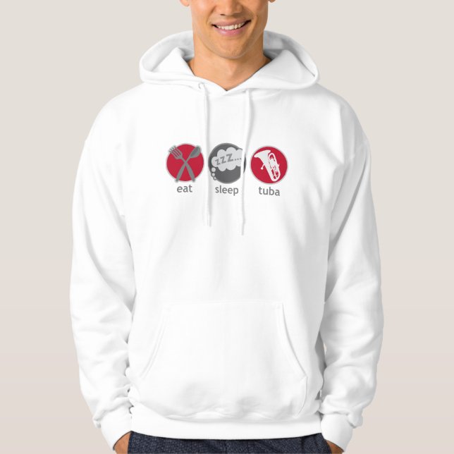 Funny Eat Sleep Tuba Music Hoodie (Front)