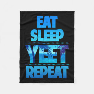Funny Eat Sleep Yeet Repeat Vintage Fleece Blanket