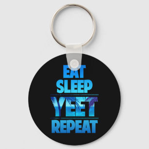 Funny Eat Sleep Yeet Repeat Vintage Keychain