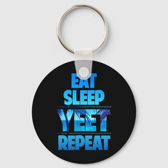 Funny Eat Sleep Yeet Repeat Vintage  Keychain (Front)