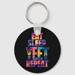 Funny Eat Sleep Yeet Repeat Vintage Yeet Summer Vi Keychain