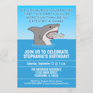 Funny Eaten By a Shark Birthday Party Invitation