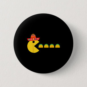 Funny Eating Tacos Fiesta Cinco De Mayo Mexican Me 2 Inch Round Button