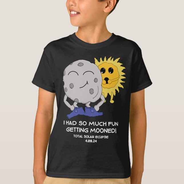 Funny Eclipse 2024 Getting Mooned Joke T-Shirt (Front)
