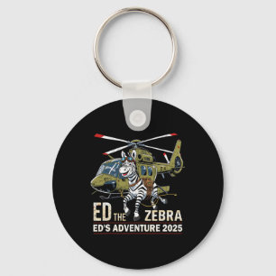 Funny Ed The Zebra 2025 Adventure Retro Vintage 2  Keychain