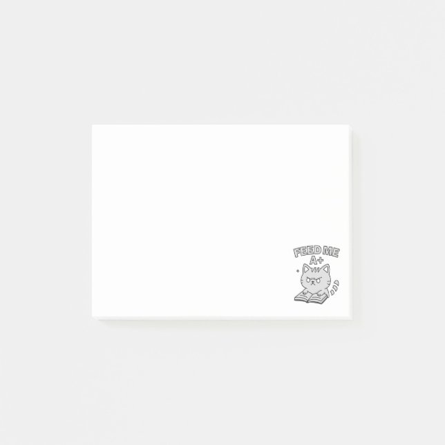 Funny Edgy Cat Book Post-it Notes (Front)