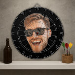 Funny Editable Photo Dartboard<br><div class="desc">Funny personalized dartboard with a photo. Upload a regular picture or use any mobile app or editing program to create the cut-out and upload a transparent png file. The background colour is editable by clicking the button to customize the design.</div>