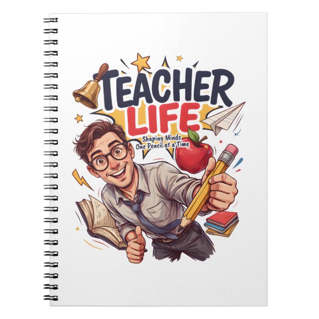 Funny Educator Class Energy Vibe Notebook (Front)