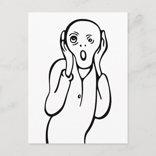 Funny Edvard Munch Scream Parody Cartoon Postcard (Front)