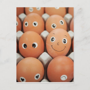 Funny Egg Faces - Breakfast Food Print Postcard