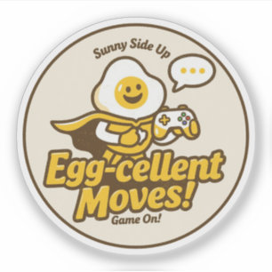 Funny Egg Gamer "Egg-cellent Moves! Game On!" 