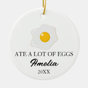 Funny Egg Gifts, Custom Egg Lover Christmas  Ceramic Ornament