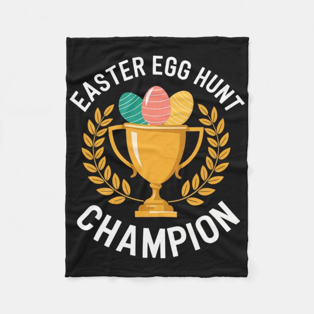 Funny Egg Hunting Champion Happy Easter Hunt  Fleece Blanket (Front)