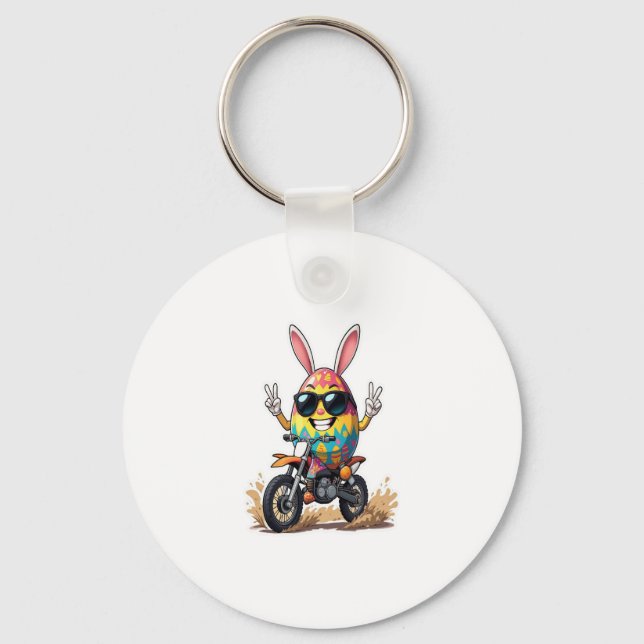 Funny Egg Motorbike Keychain (Front)