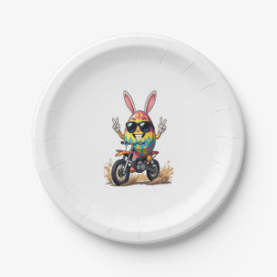 Funny Egg Motorbike Paper Plate