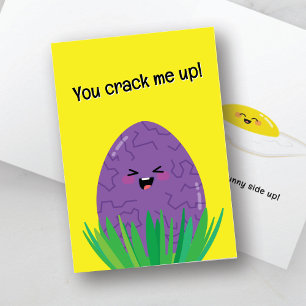 Funny Egg Pun Card   You Crack Me Up Sunny Side Up