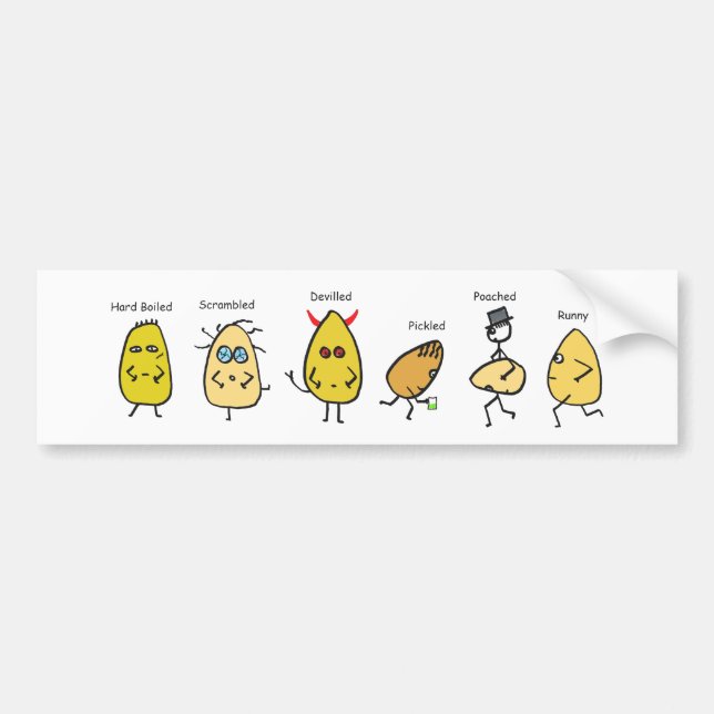 Funny Egg Puns Bumper Sticker (Front)