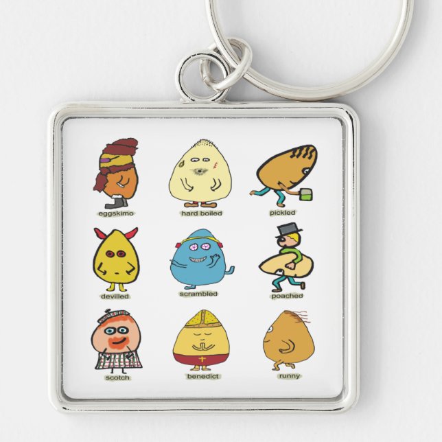 Funny Egg Puns Keychain (Front)